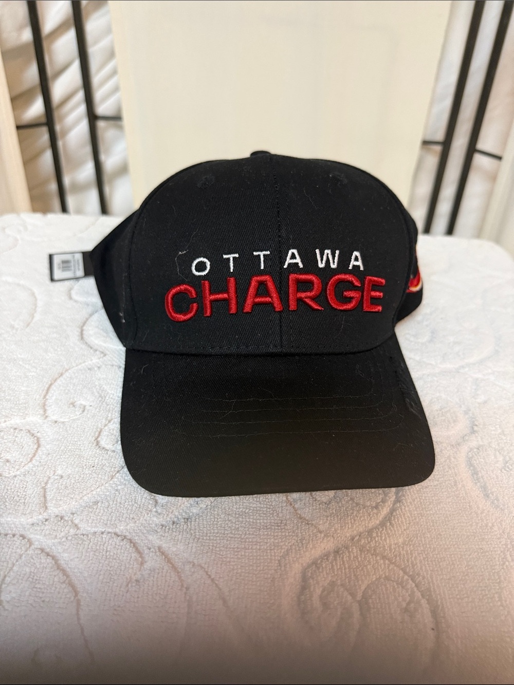 Royalty For Me Ottawa Charge Black Red Embroidered Baseball Cap